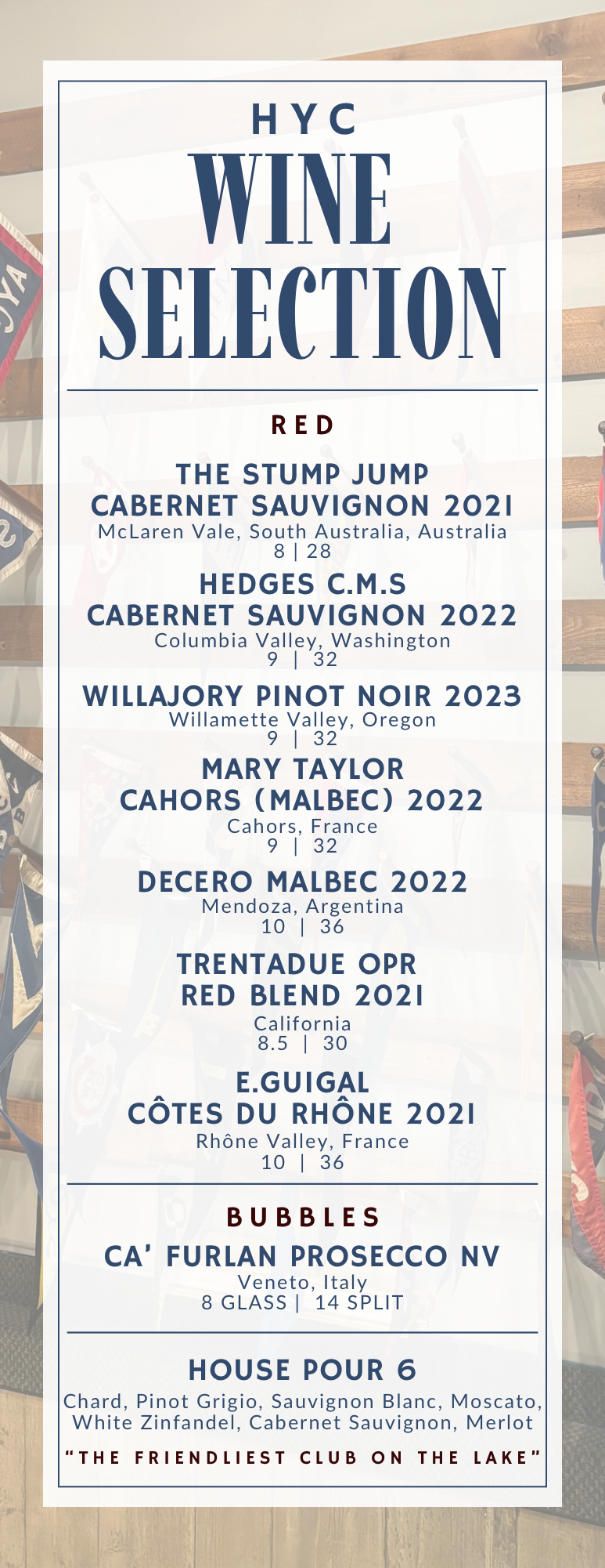 HYC Wine Selection — Red and Bubbles