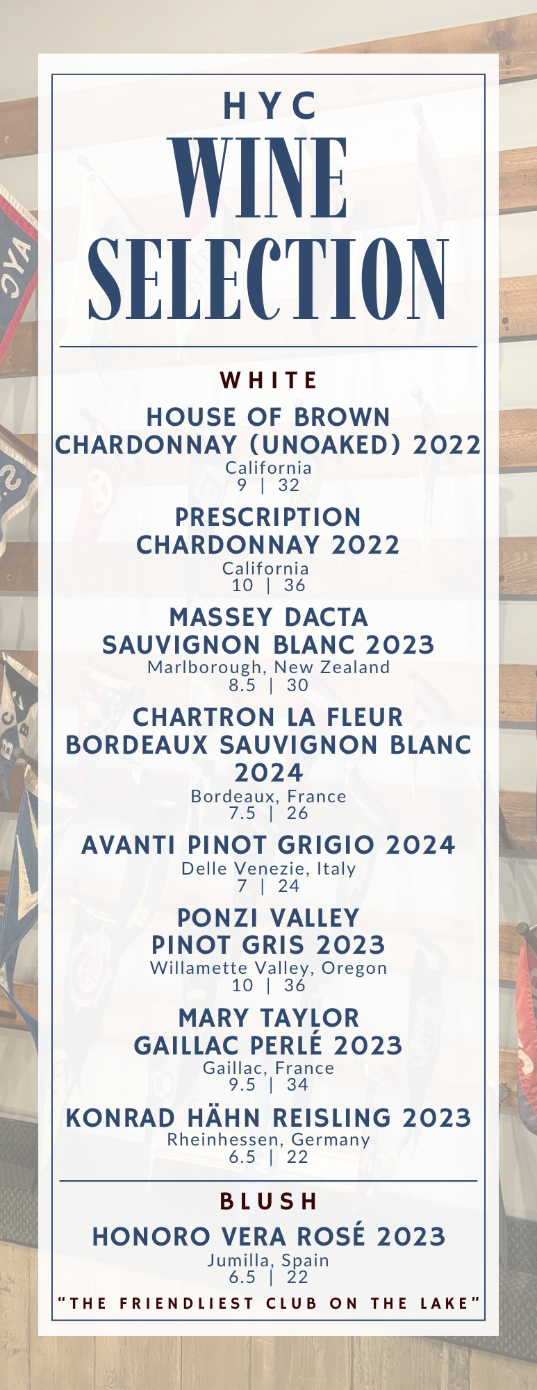 HYC Wine Selection — White and Blush